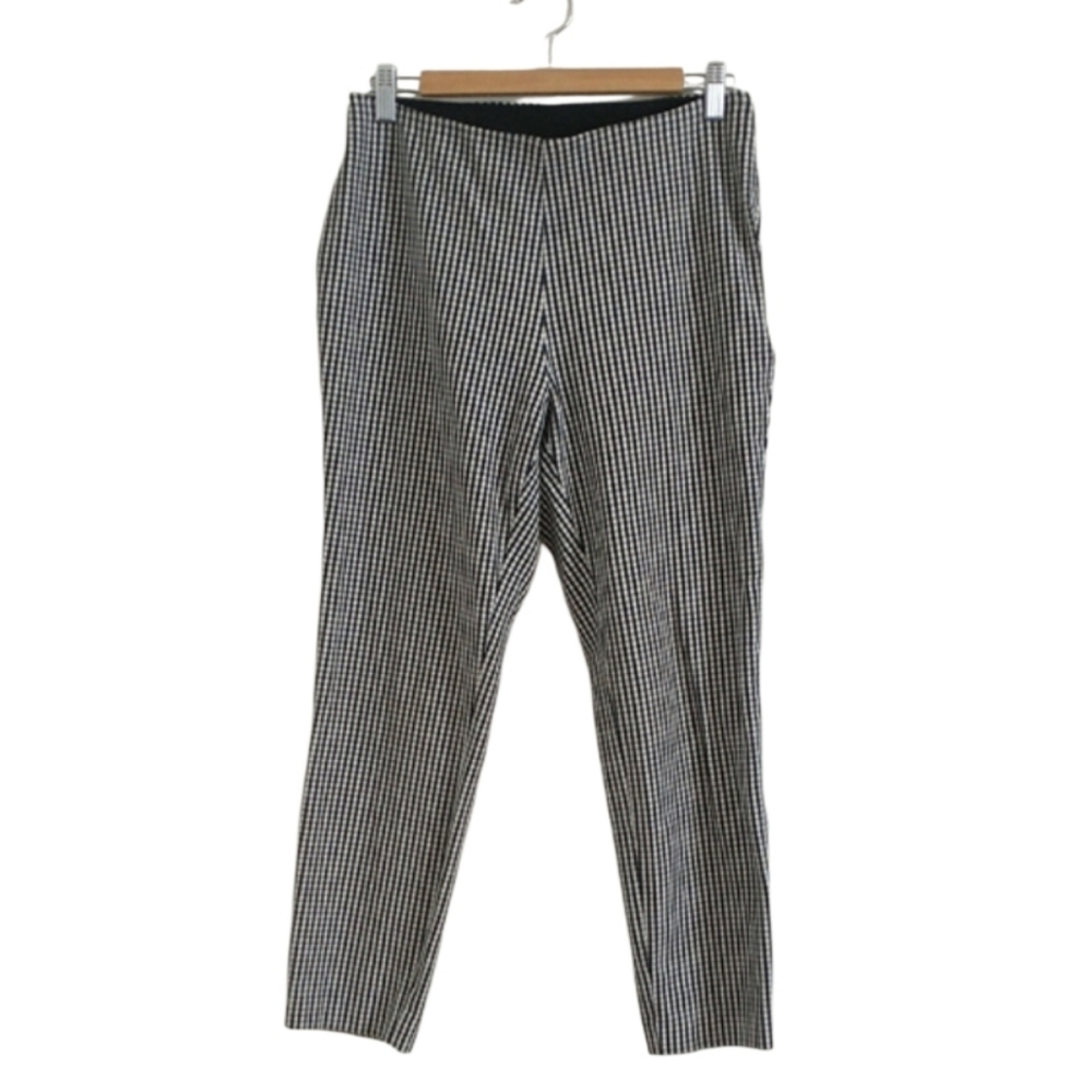 a new day Women's Black and White Patterned High Waist Stretc Dress Pants.Size 8